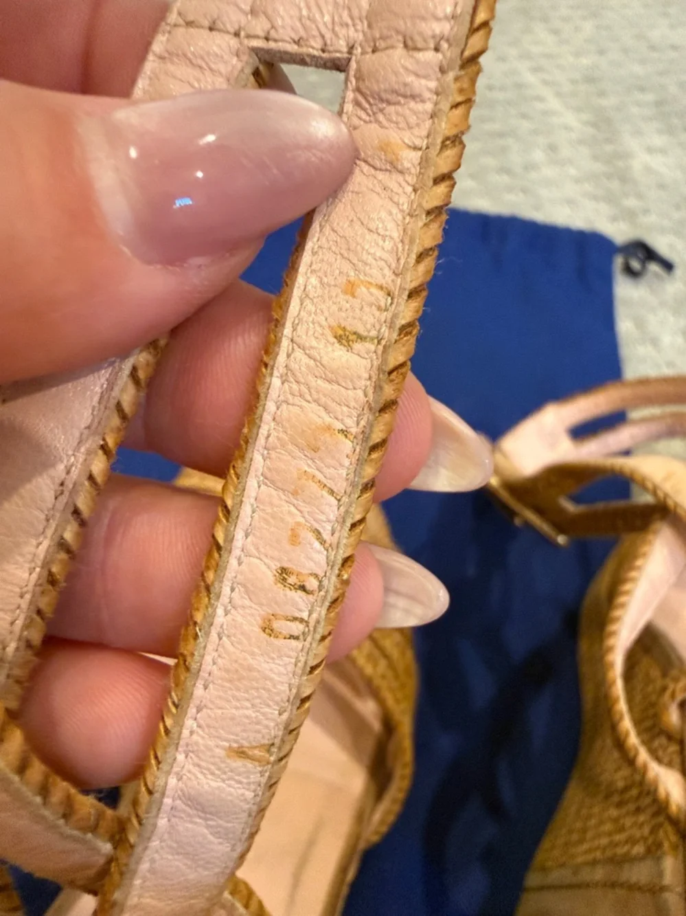 Stuart Weitzman Braided Wedge Platform Sandals in Tan Size 10 - Picture 10 of 10